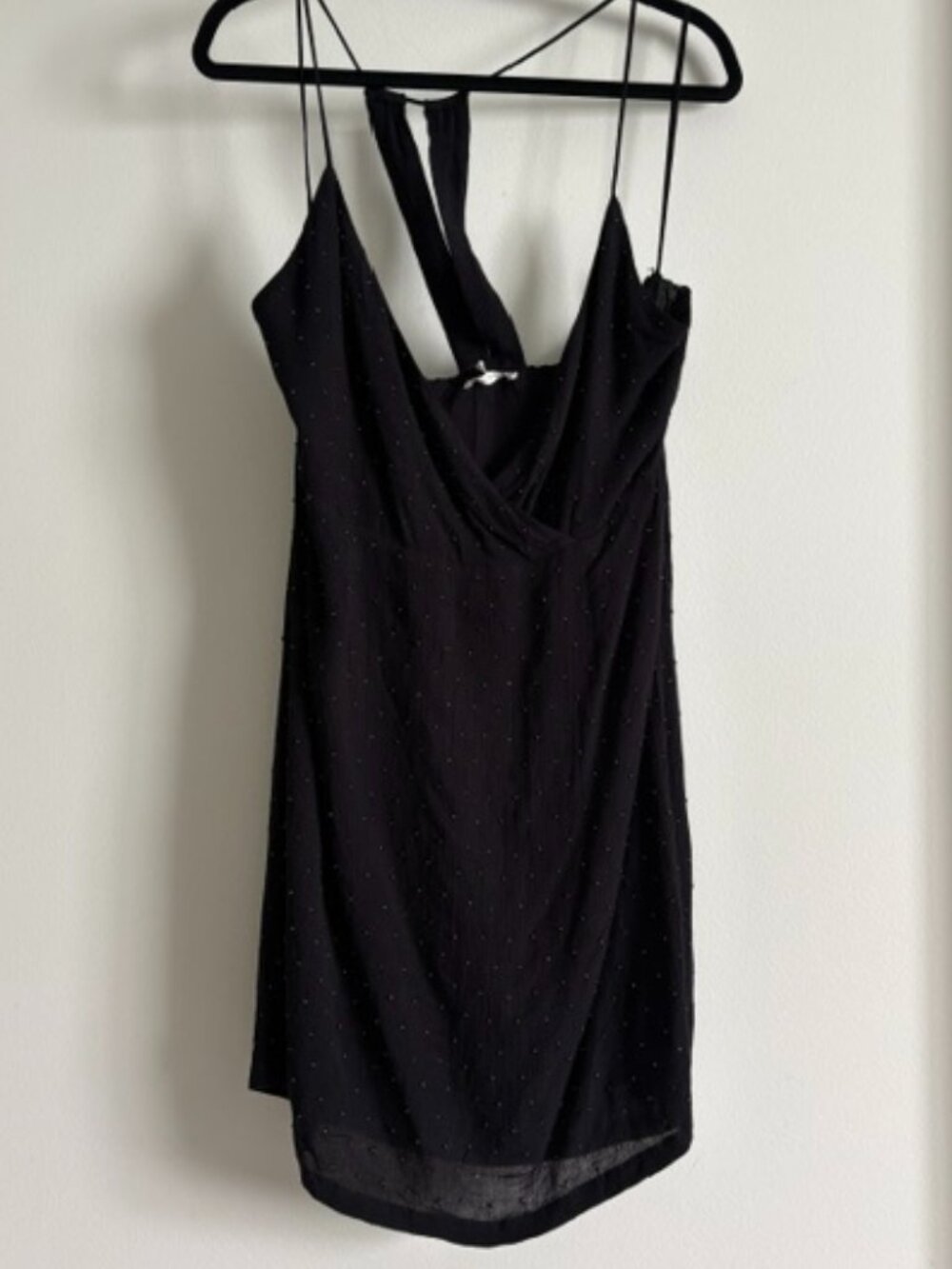 Willow & Clay Beaded spaghetti strap mini dress NWT size large